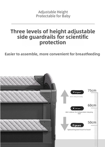 Lit bébé pliable multifonctionnel de qualité supérieure avec table à langer et fonction d'ajout au lit parental, pour 0-36 mois, structure métallique - Product Image 5