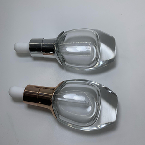 헝지안 에센셜 오일 화장품 유리 스포이드 공병 투명 플랫형 15ml 30ml 50ml 실버 골드 캡 - Product Image 3