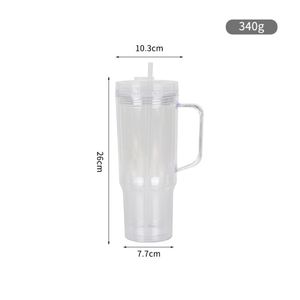 Wholesale BPA FREE Snow Globes Crafting Blanks 40oz Plastic <b>Double</b> <b>Walled</b> Snowglobe Tumbler with Pre-drilled Hole and Handle - Product Image 2