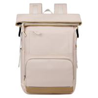 Sac à dos pour ordinateur portable moderne et décontracté, personnalisable, avec fermeture à enroulement, disposition de rangement polyvalente, idéal pour le travail et les courts voyages