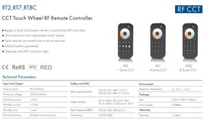 SKYDANCE RT8C 8 zone alimentato a batteria CCT Touch Wheel RF Remote dimmer per Controller LED a doppio colore - Product Image 3