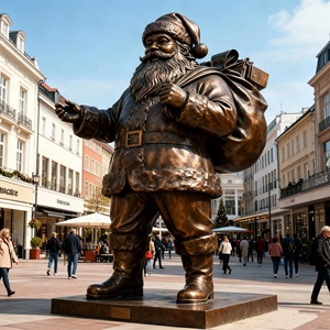 Estatua de Bronce de <span class=keywords><strong>Santa</strong></span> <span class=keywords><strong>Claus</strong></span> de Tamaño Real para Festivales al Aire Libre, Impresión Offset, Color Personalizado, Decoración Navideña - Product Image 6