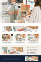 Kit d'emballage alimentaire personnalisé avec boîte à pâtisserie, sac en papier, pochette autoportante, manchon pour gobelet, autocollants et carte de menu