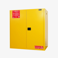 Armoire de sécurité pour liquides inflammables jaunes SAI-U SC2110Y, homologuée FM CE, avec roulettes pour fûts, pour laboratoire et industrie