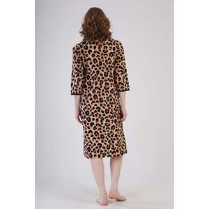 Vestido de dormir para mujer, talla grande XXL, manga 3/4, con cremallera y bolsillos, para estar en casa - Product Image 1