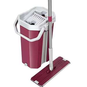 360 Scratch Xô Lau Ma Thuật Sợi Nhỏ Hộ Gia Đình Rửa Tay Miễn Phí Lười Biếng Lau Phẳng Bóp ra Ướt Và Khô Lau - Product Image 3