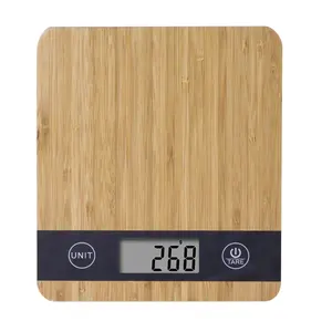 Welland Bamboo Kitchen Scale 5KG Digital Food Tare Natural Weighing Scale