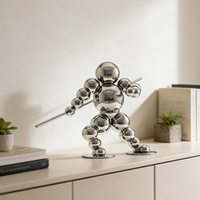 Sculpture moderne en acier inoxydable poli 304/316, écologique, personnalisable, figurine, décoration d'intérieur, semi-fait main, décoration de bureau