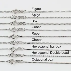 Silver Beaded Rope Figaro Box Spiga Cuban Link Chain Pure 925 Sterling Hand Chain For Boys Girls Women Silver Necklace Man