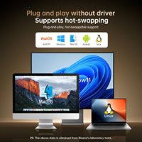 Adaptateur USB-C mâle vers HDTV femelle en alliage d'aluminium Biaze, convertisseur 4K60Hz Type-C/Thunderbolt 3, Plug & Play, modèle compact ZH288