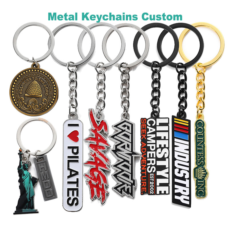 Keyring Maker Personalized Metal Keychain Custom Design Logo - Gold & Silver Die Cast ...
