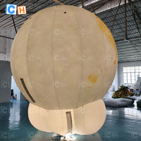 Ballon gonflable en forme de lune avec éclairage LED, modèle gonflable planétaire pour les expositions, les événements et la publicité