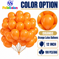 Ballons en latex orange brillant en gros, 12 pouces, 100 unités, CE/EN71/BSCI/CPC - Fournitures de fête en vrac pour la remise des diplômes et les anniversaires