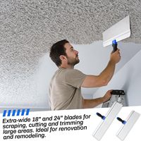 Ensemble de spatules à plâtre en acier inoxydable de 18 et 24 pouces, lame de raclage pour plaques de plâtre avec poignée souple pour racler la peinture murale
