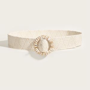 Da <span class=keywords><strong>donna</strong></span> elegante <span class=keywords><strong>cintura</strong></span> in paglia elastica intrecciata ampia spilla <span class=keywords><strong>Beige</strong></span> per fibbia Skinny Raffia elasticizzata <span class=keywords><strong>cintura</strong></span> alla moda cinture in tessuto - Product Image 2