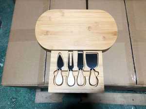 Vente <span class=keywords><strong>en</strong></span> gros de couverts de cuisine naturels fantaisie personnalisés, ensemble de plateau à trancher pour gâteau pain, tiroir, planche à découper et couteau <span class=keywords><strong>en</strong></span> bambou - Product Image 5