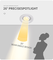 Mini projecteur encastré en aluminium cardan petit Downlight Angle de faisceau étroit Spot réglable LED