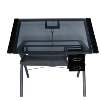 Vente en gros de plans de bureau à dessin en verre à hauteur réglable moderne Table à dessin