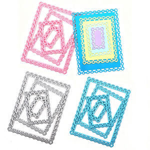 Kunden spezifische Schneidwerk zeuge aus Kohlenstoffs tahl Rechteckiger Nesting-Rahmen Metalls chneid werkzeuge für die Herstellung von Papier handwerks karten - Product Image 4