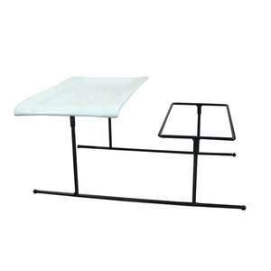 Meilleures ventes : <span class=keywords><strong>Caddie</strong></span> de buffet <span class=keywords><strong>moderne</strong></span> pliable et empilable à double niveau en fer thermolaqué pour assiettes et bols - Product Image 3