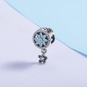 DIY Super encantador esmalte pintado floret colgante S925 pulsera <span class=keywords><strong>de</strong></span> plata esterlina espacio cuentas para el bebé y los niños - Product Image 3