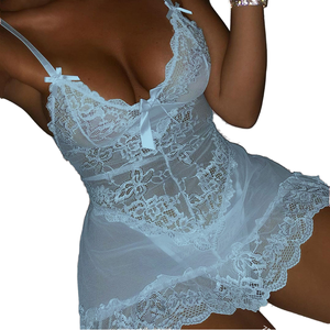 Chemise de nuit en dentelle tissée pour femmes Mature et <span class=keywords><strong>Sexy</strong></span> érotique maille transparente body extrême Transparent chambre porter Lingerie % - Product Image 1