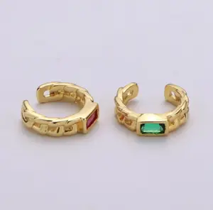 2021 Hot Selling Earrings Cuff Jewelry Gold Plated Ear Cuffs Ladies Ear Clips Zirconia Cz Diamonds Minimalist Earring Cuff