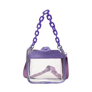 Bolso transparente con correa de cadena para mujer, bolso transparente, minibolso impermeable, bolso de hombro de PVC para niña - Product Image 5