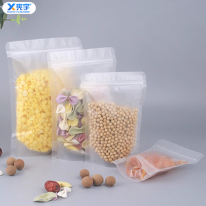 Sachet Doypack Scellé Transparent/Givré en Plastique Stratifié PE avec Fermeture Éclair pour Fruits Secs, Barbe à Papa, Popcorn et Snacks - Product Image 4