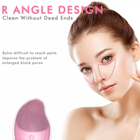Nouvelle brosse nettoyante électrique sonique pour le visage, mini, autoportante, avec massage, recharge USB, nettoyage en profondeur des pores, étanche, en silicone