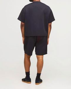 Ensemble de survêtement athlétique décontracté d'été noir respirant, comprenant un T-shirt ample et un short décontracté, style baggy - Product Image 4