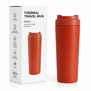 <span class=keywords><strong>Mug</strong></span> de voyage isotherme en acier inoxydable de 600 ml, anti-fuite, à double paroi sous vide, avec couvercle rotatif, performance thermique de 12 à 24 heures - Product Image 1