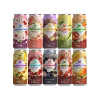 Boissons gazeuses personnalisées à la mûre fruitée, en canettes d'aluminium de 500 ml, avec logo imprimé, prêtes à boire, 7,5 % ABV, cocktail fort