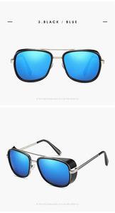 Iron Man Tony conduite <span class=keywords><strong>lunettes</strong></span> de soleil grenouille miroir <span class=keywords><strong>lunettes</strong></span> femmes carré métal hommes <span class=keywords><strong>lunettes</strong></span> de soleil - Product Image 5
