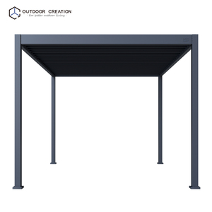 Pergola Retrattile in Acciaio 3x4m con Tetto a Lamelle Impermeabile, Pieghevole Manualmente, Autoportante, Ecologica, Verniciata a Polvere per Balcone e Giardino - Product Image 1