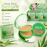 Vente en gros poudre compacte pour presse à maquillage pour visage à l'aloe vera nature mat pour femme noire avec houppette