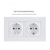 Prise murale double pôle PC intelligente standard européenne 3 voies/4 voies OEM ODM 10A/16A 220V, interrupteurs de prise électrique universels