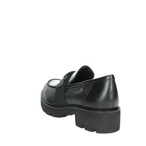 Mocassins en cuir noir pour femme Cinzia Soft, chaussures à semelle épaisse, à enfiler - Product Image 1