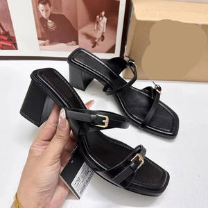 NEW Wholesale Summer Women's High-Heeled <b>Sandals</b> Anti-Slippery Breathable Lightweight Square Thick <b>Fashion</b> Trend Heel <b>Sandals</b> - Product Image 2