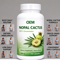 Capsules de Nopal Cactus en gros OEM, marque privée, 180 unités, 500 mg, complément alimentaire