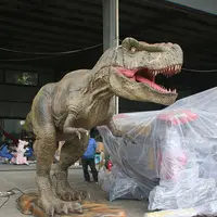 Dino Park Decoratie Grote Spreken En Dansen Dinosaurus Standbeeld Glasvezel Dier Sculptuur