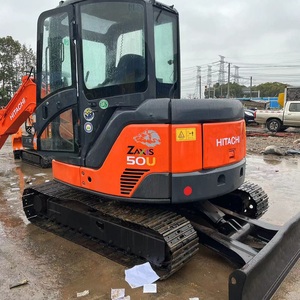 Mini-excavatrice Hitachi 50U d'occasion, 5 tonnes, modèle original japonais 2022, godet de 0,4 m, chenilles hydrauliques, moteur, boîte de vitesses, PLC, moteur - Product Image 3