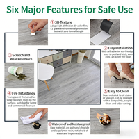 Revêtement de sol en vinyle de luxe LVT imperméable pour bureau, aspect bois et pierre, installation par clipsage pour la rénovation de la maison