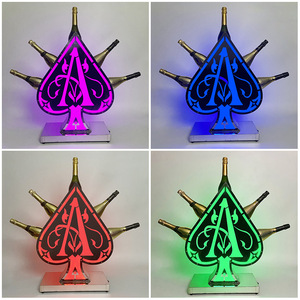 Type Light Ace Of Spades LED Wine <b>Rack</b> With Color Changing Lights For <b>Bar</b> Display - Product Image 1