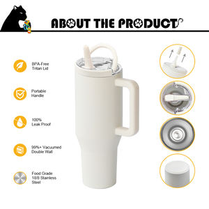 Logo personnalisé gobelet tasse à café isotherme à double paroi tasse de voyage à café sous vide tasse thermos en acier inoxydable 30oz 40oz gobelet avec poignée - Product Image 2