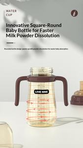 Biberon d'alimentation <span class=keywords><strong>pour</strong></span> <span class=keywords><strong>bébé</strong></span> en silicone de qualité alimentaire sans BPA avec logo personnalisé, tasse anti-éclaboussures en PP avec poignée - Product Image 5