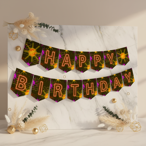 Bannière d'<span class=keywords><strong>anniversaire</strong></span> personnalisée laser tag tendance pour enfants, thème néon, impression personnalisée pour événements - Product Image 6