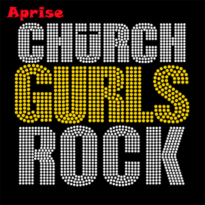 Diseño personalizado termoadhesivo de diamantes de imitación Church Gurls Rock - Product Image 1