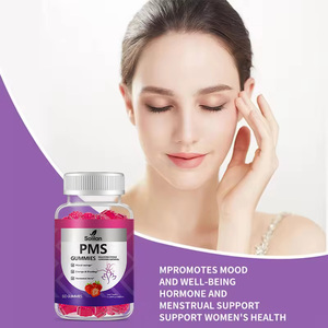 Oem Private Label Solilan Woman Vitamine B6-supplementen Balanceren Pms Reliëfgummies Met Chasteberry Engelwortel Voor Volwassenen - Product Image 2