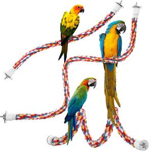 Cotone colorato con campana da arrampicata Bar Bungee pappagallo da masticare parti giocattolo per uccelli grande corda per pesce persico - Product Image 1